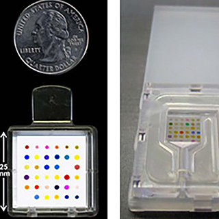 electronic sensor the size of a quarter