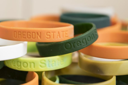 Oregon State University-branded silicone wristbands