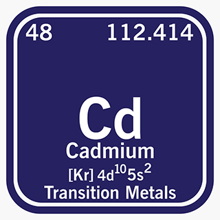 Cadmium as defined by the periodic table of elements