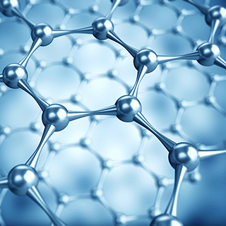 3D illustration of Graphene atomic structure