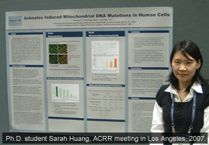 Ph.D. student Sarah Huang at the ACRR meeting in Los Angeles, 2007.