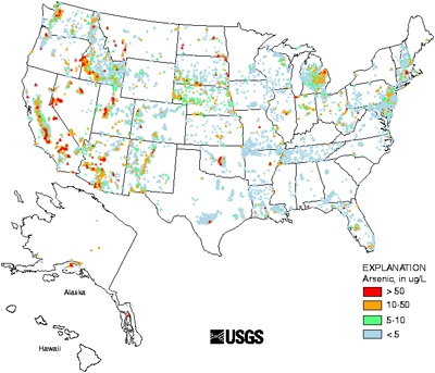 USGS Arsenic Concentrations in Wells.