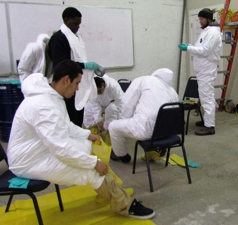 Constructing Hope trainees participate in a decontamination exercise. (Photo courtesy of WRUC)