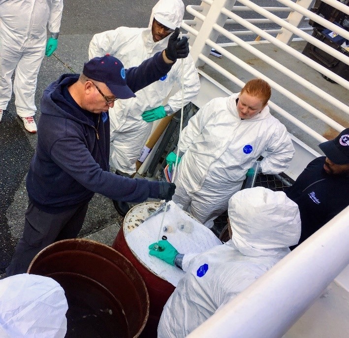 PACE trainees participate in a sampling exercise. (Photo courtesy of Termui Capeling, UW ECWTP)